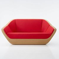 Contemporary sofa CORQUESfabricredcork