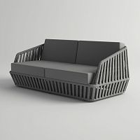 Contemporary sofa LITUS fabricsynthetic leathergray
