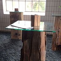 Contemporary high bar table UNIKAwoodenglasssquare