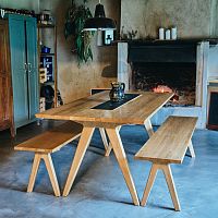 Scandinavian design bench REMIX oakwithout backrestwithout armrests