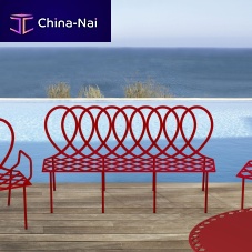 Original design bench 2222 PALAIS metalwith backrestwith armrests