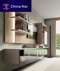 Contemporary TV wall unit DICIOTTO 01glassmelaminemodular