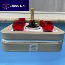 Synthetic leather serving tray Fascniohomefor boatfor swimming pool