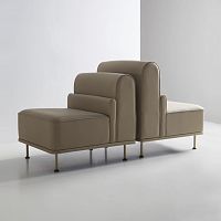 Contemporary fireside chair ALPEfabricpainted metalgray