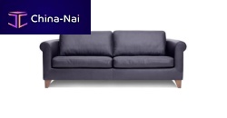Traditional sofa AMADEOleatherwhite2-person