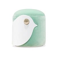 Contemporary stool BIRD STOOLwoodenvelvetfiberglass