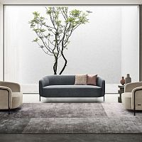 Compact sofa Ringcontemporaryfabricleather