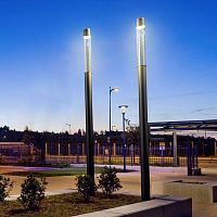 Contemporary light column AXELsteelcast aluminumpolycarbonate