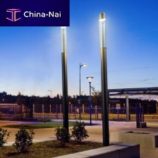 Contemporary light column AXELsteelcast aluminumpolycarbonate