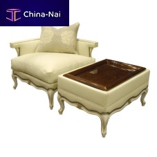 Traditional armchair LE PHILOSOPHEleathercornerwhite
