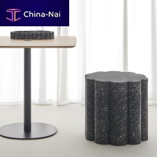 Contemporary stool NUVOL made from recycled materialsrecycled materials baseround