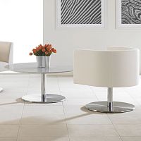 Contemporary coffee table VIGNETTEchromed metalmarblemetal base