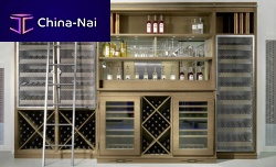 Free-standing wine cabinet CHRONOSwooden