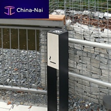 Pedestal ashtray RAILA ASHgalvanised steelstainless steelfor outdoor use