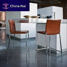 Contemporary bar chair LIO-LEOindoorfabricleather