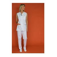 Unisex scrub top LILA SMpolyesterwhiteblue