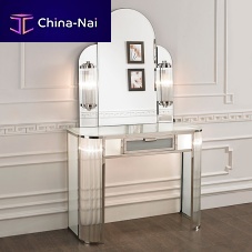 Art Deco dressing table nickel-plated brassglass1-seat