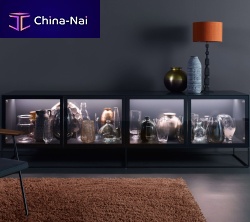 Contemporary display case NEXglassilluminatedlow