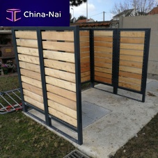 Wood trash bin enclosure PRIMEgalvanised steel