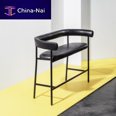 High upholstered bench FONT LIGHTcontemporaryleatherwith armrests
