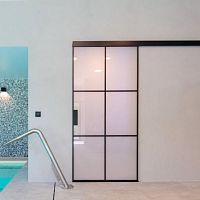 Interior door MINIMALISTaluminumslidingglazed